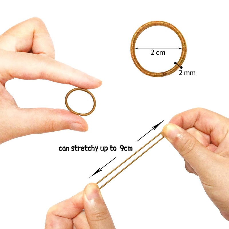 WillingTee 200PCS Small Hair Ties,No Crease Baby Hair Ties,Elastic Hair Ponytail Holder Hair Accessories for Baby Girls Infants Toddlers Kids,Neutral Color - Image 2